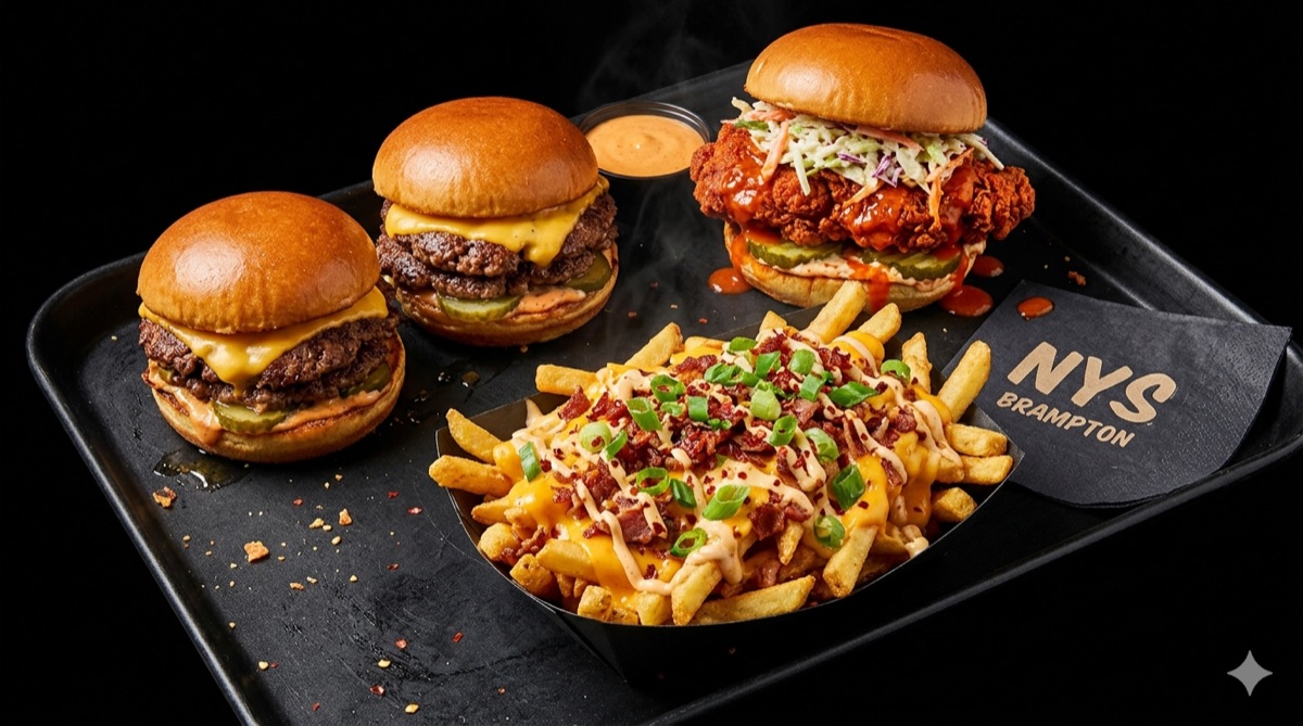 New York Sliders smash burgers, hot chicken sliders, and loaded fries